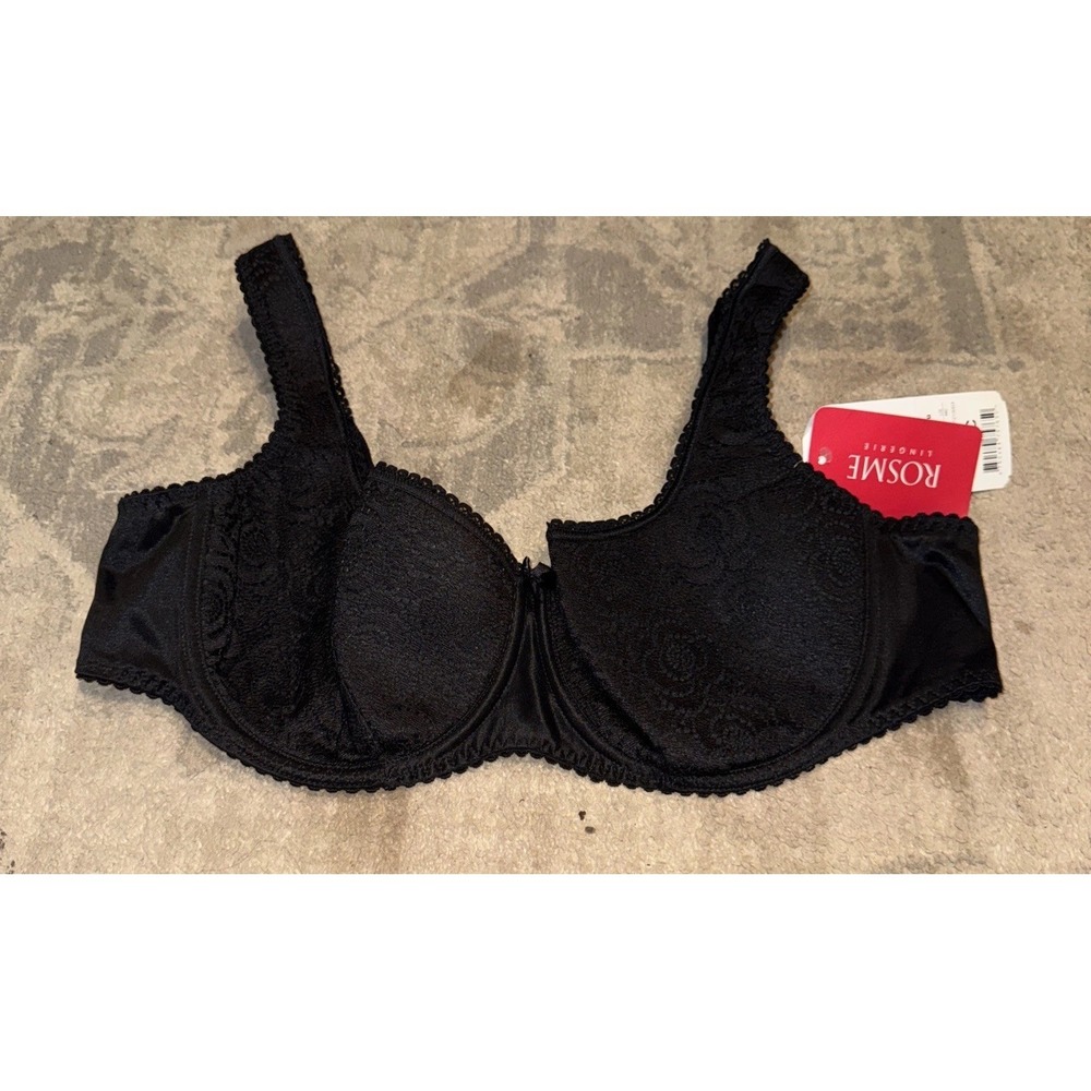 Rosme Bra 564718 Annija UW Padded Balconette Black US Size 44C New